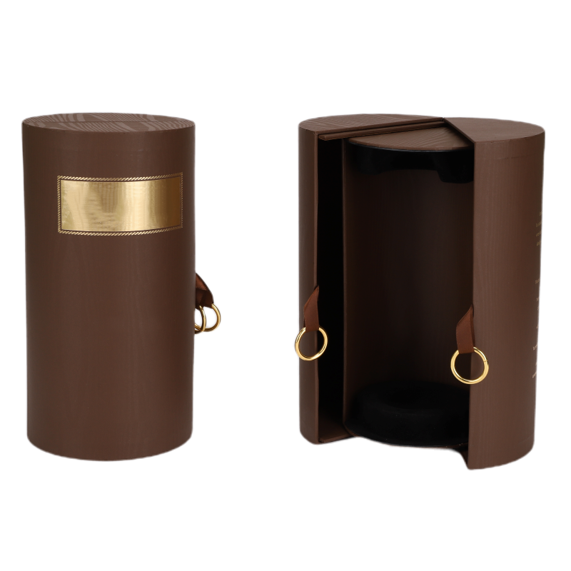 Vintage - Style Cylindrical Wine Gift Box: Blend of Elegance & Functionality