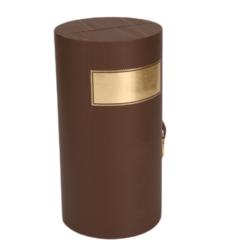 Vintage - Style Cylindrical Wine Gift Box: Blend of Elegance & Functionality