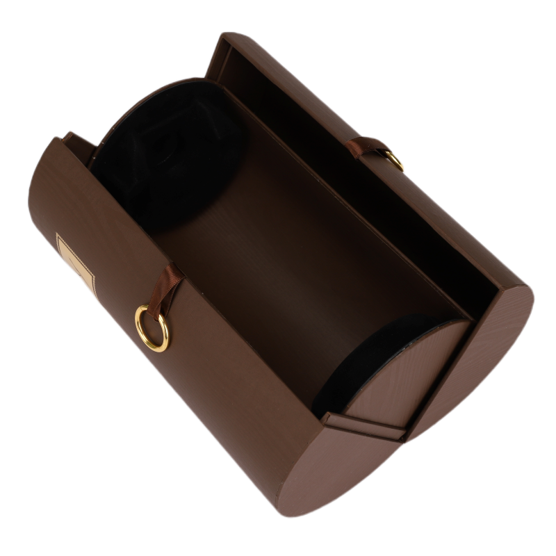 Vintage - Style Cylindrical Wine Gift Box: Blend of Elegance & Functionality