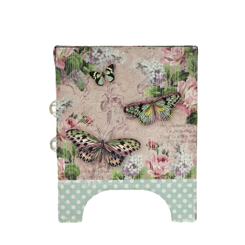 Vintage Floral Multi-Layer Jewelry & Makeup Box with Mirror