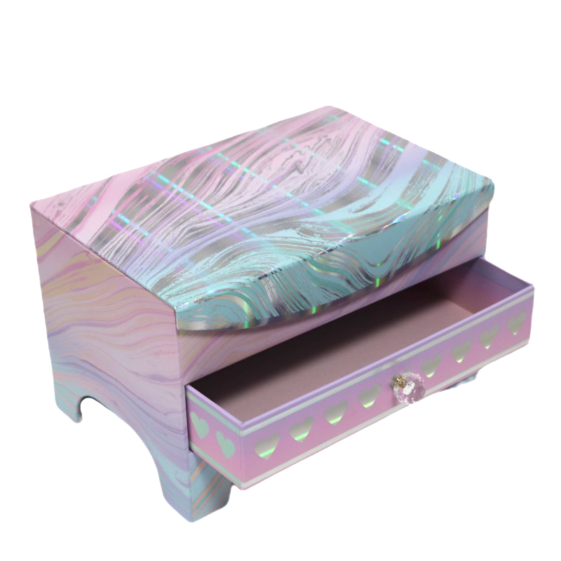 Iridescent Gradient Makeup & Jewelry Box with Mirror