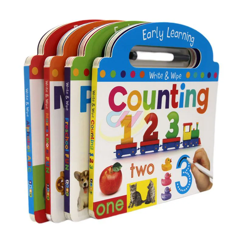 Toddler Early Learning Drawing Book - Reusable Preschool Sketch Pad with Wipe-Clean Pages
