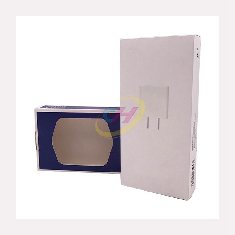 Custom Box with PVC Window, Inner Liner & Hanging Tabs  – Display Packaging for Data cable & headphones