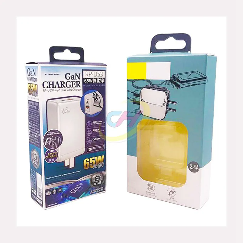 Custom Box with PVC Window, Inner Liner & Hanging Tabs  – Display Packaging for Data cable & headphones