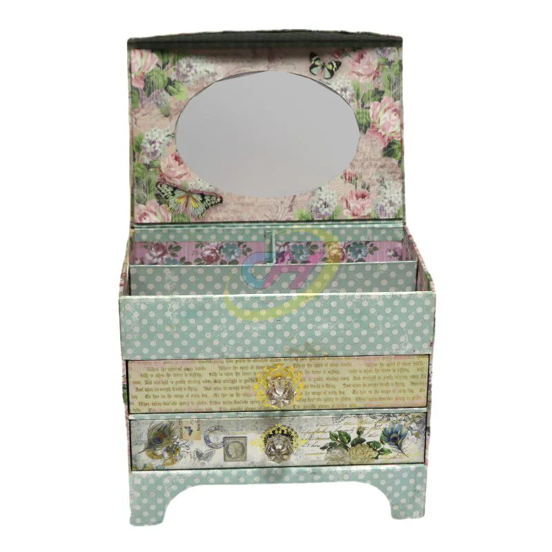 3D Cabinet-Style Makeup Organizer with Mirror – Multi-Layer Cosmetic Storage Box for Vanity, Travel & Luxury Brands