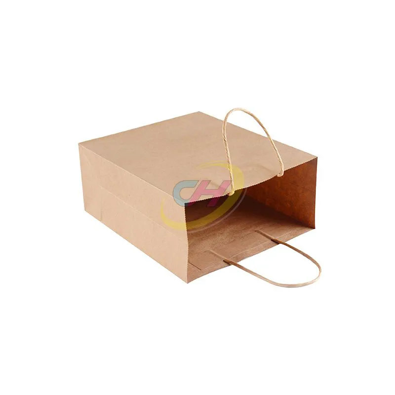 Solid Color Simple Eco-Friendly Paper Shopping Bags – Customizable Recyclable Carry Bags for Retail, Groceries & Brand Promotions