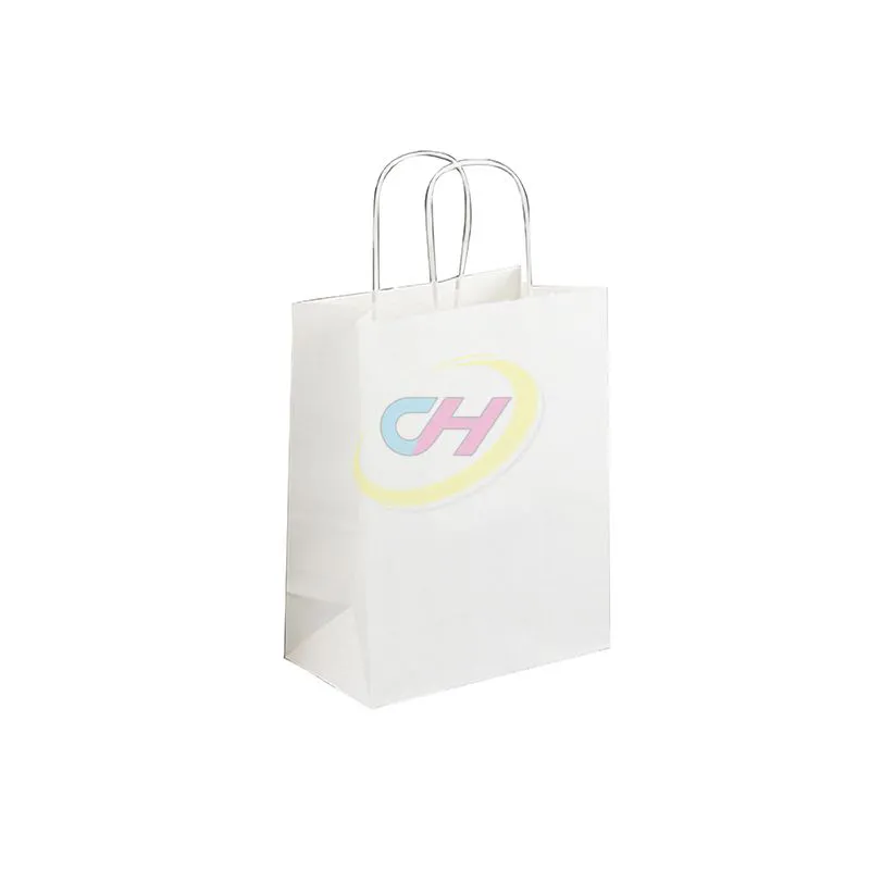 Solid Color Simple Eco-Friendly Paper Shopping Bags – Customizable Recyclable Carry Bags for Retail, Groceries & Brand Promotions