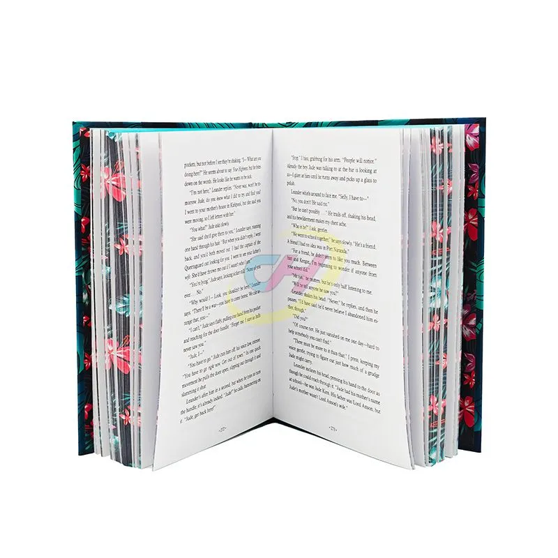Hardcover novel with hot stamping, concave color, edge spray color