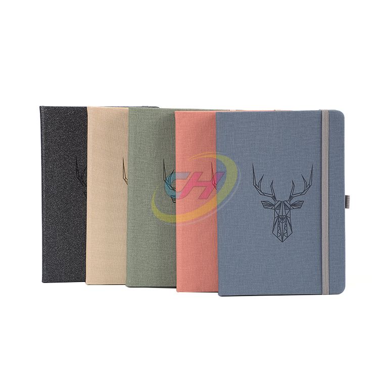Linen - Textured PU Notebook with Foil Embossed