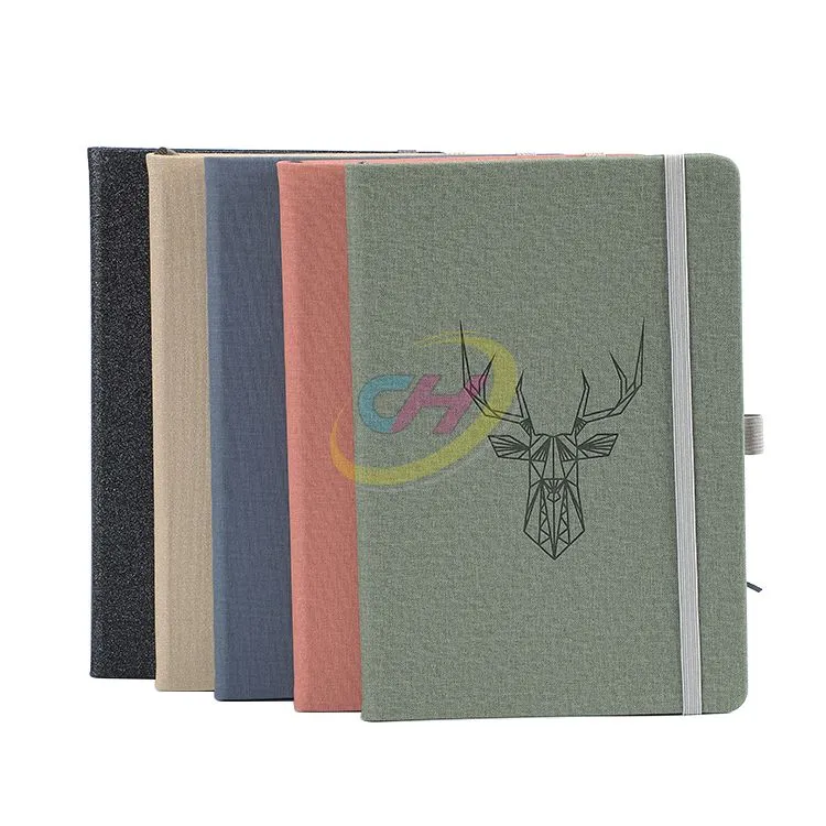 Linen - Textured PU Notebook with Foil Embossed