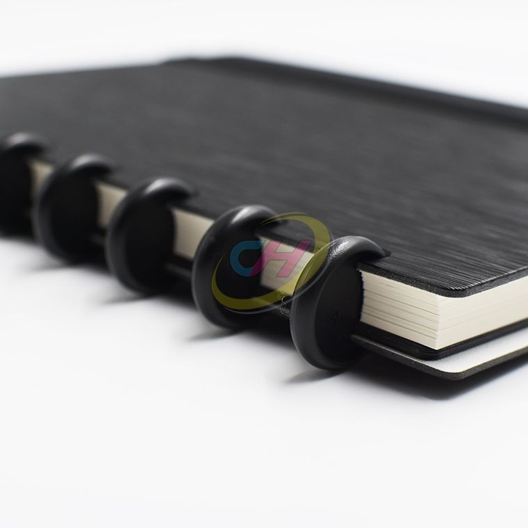 Sleek Black Disc Planner - Pu Leather Cover