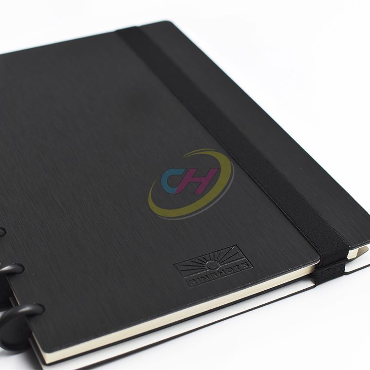 Sleek Black Disc Planner - Pu Leather Cover
