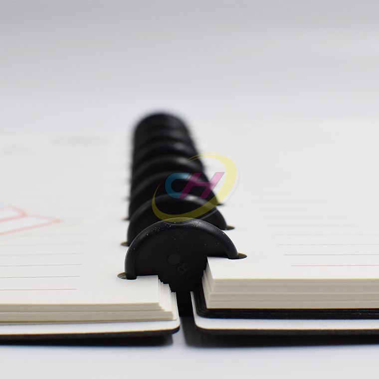 Sleek Black Disc Planner - Pu Leather Cover