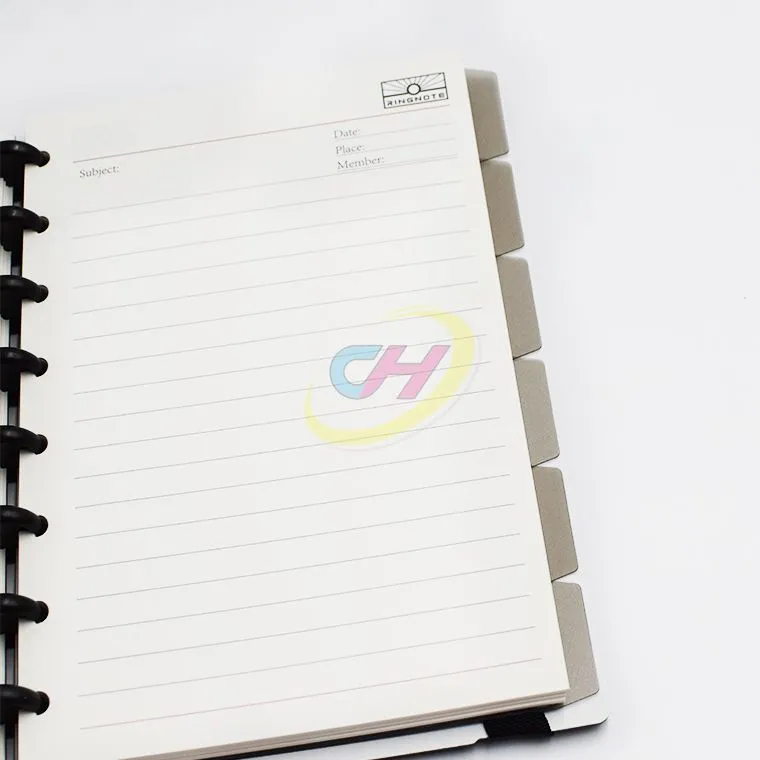 Sleek Black Disc Planner - Pu Leather Cover