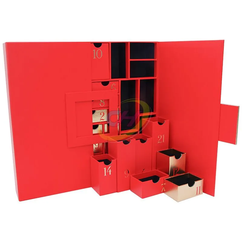 Luxury Red Advent Calendar Gift Box - Eco - Friendly, Factory - Direct Premium Holiday Countdown