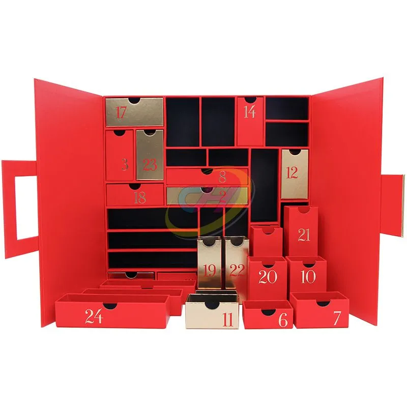 Luxury Red Advent Calendar Gift Box - Eco - Friendly, Factory - Direct Premium Holiday Countdown