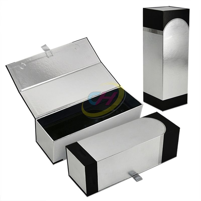 Sleek Silver Custom Wine Box: Elevate Wine Gifting & Storage