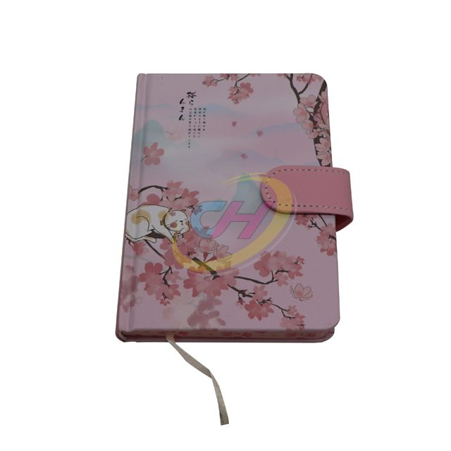 Cherry Blossom & Cat PU Hardcover Journal – Ideal for Writing, Gifting & Collection