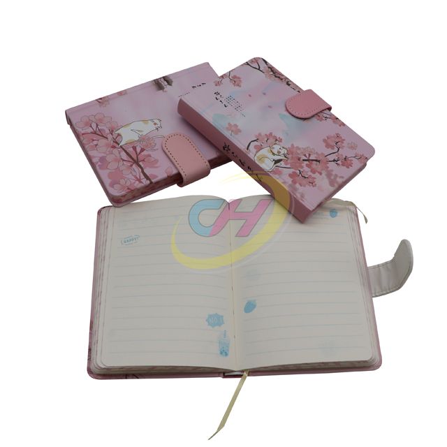 Cherry Blossom & Cat PU Hardcover Journal – Ideal for Writing, Gifting & Collection