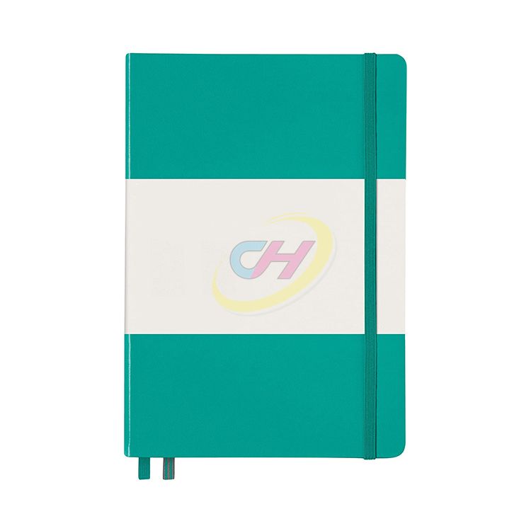 Teal & White Striped Linen Hardcover Notebook - Premium Journal for Writing & Customization