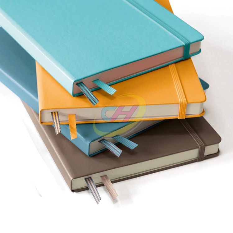 Teal & White Striped Linen Hardcover Notebook - Premium Journal for Writing & Customization