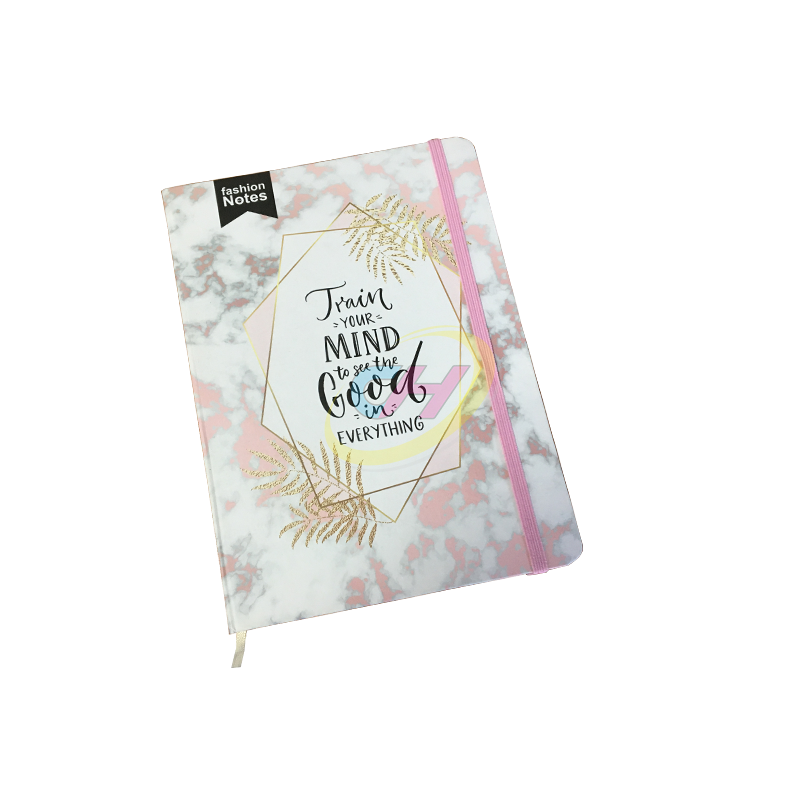 Marble Pattern Hardcover Journal with Inspirational Quote - Fashion Notes Notebook