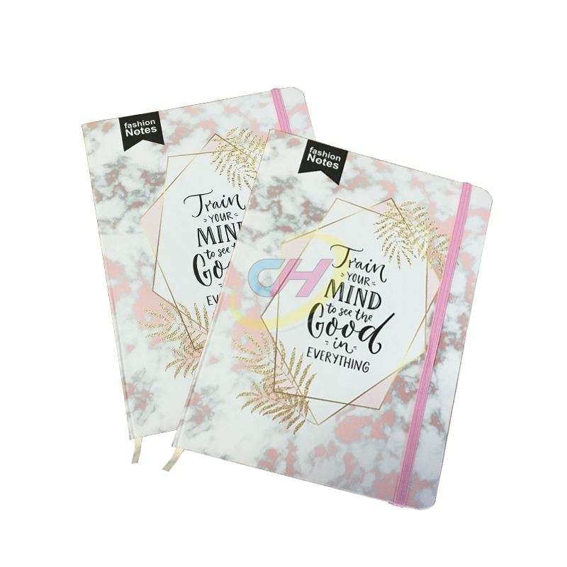 Marble Pattern Hardcover Journal with Inspirational Quote - Fashion Notes Notebook