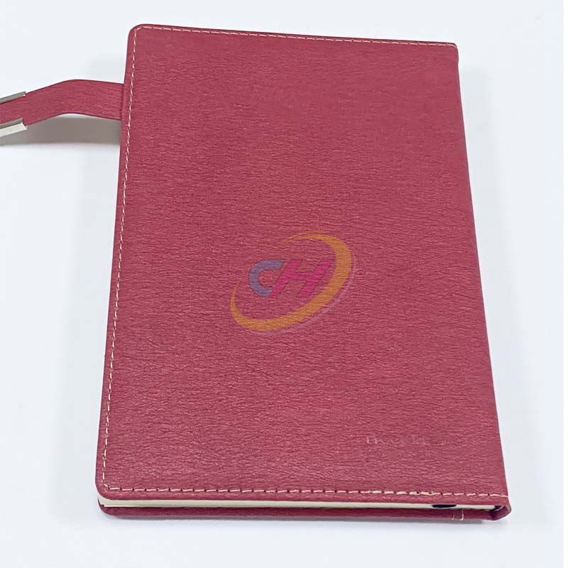 Luxury Red PU Leatherette Hardcover Notebook