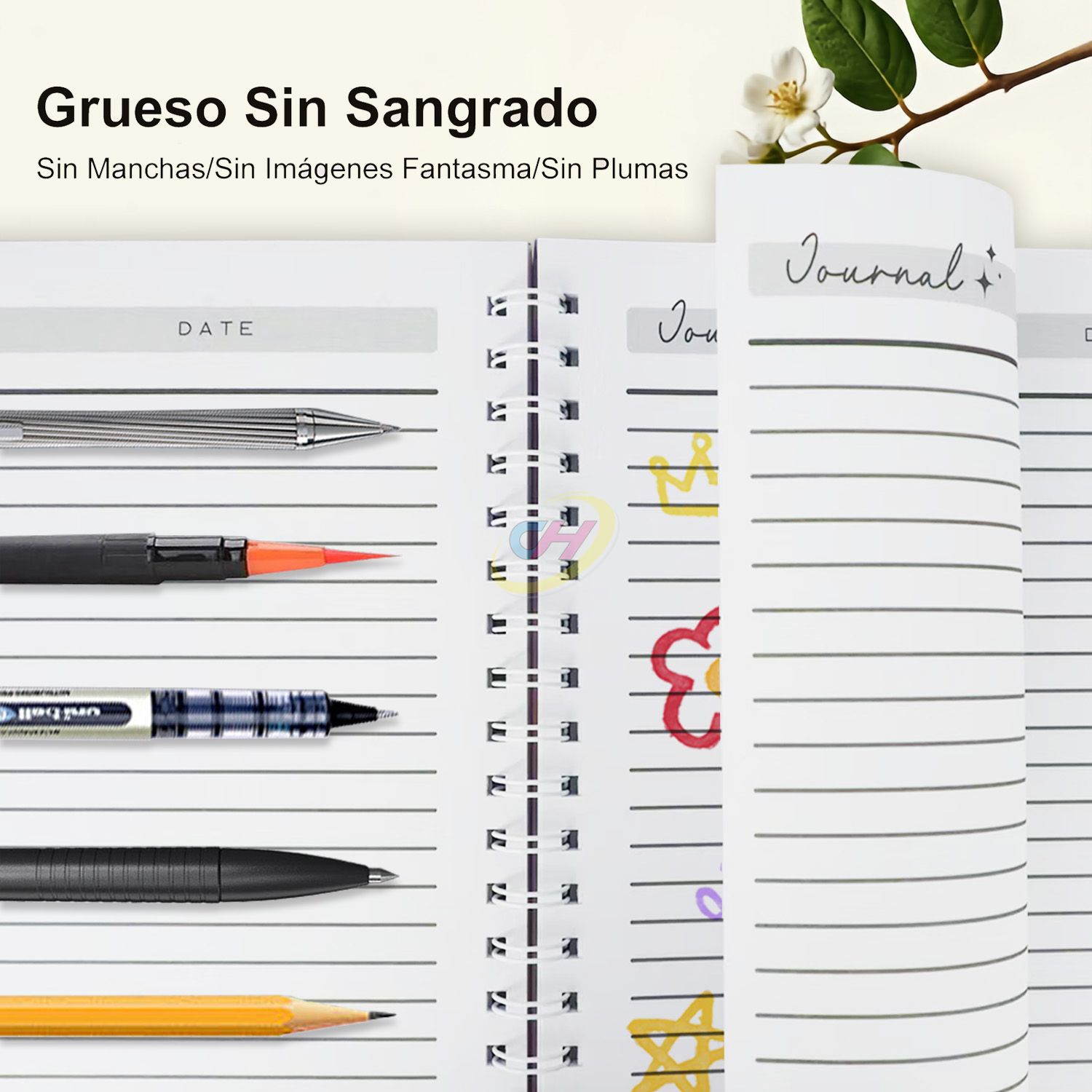 Gilded Iridescent Marble Pattern Bleed-Resistant Spiral Notebook