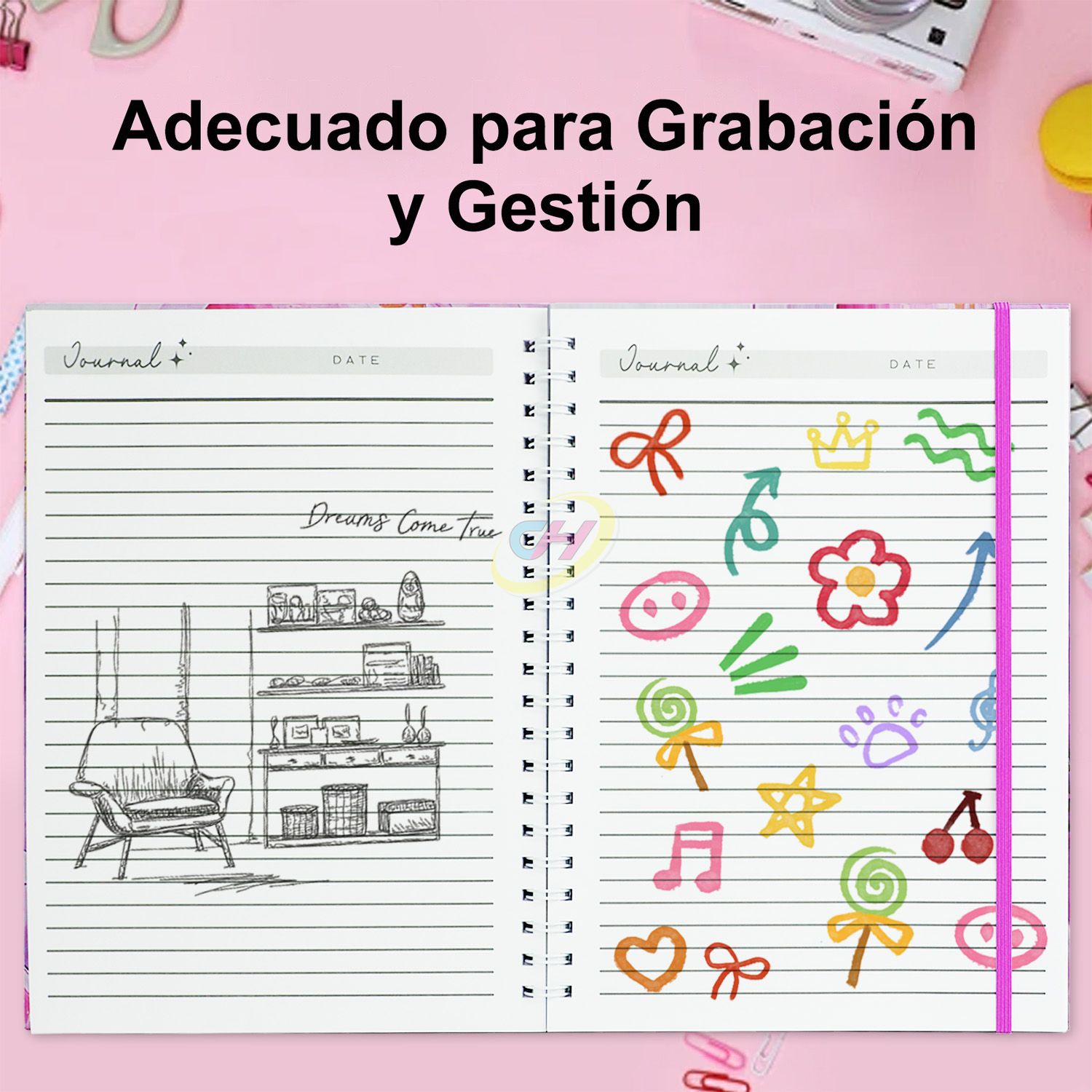 Gilded Iridescent Marble Pattern Bleed-Resistant Spiral Notebook