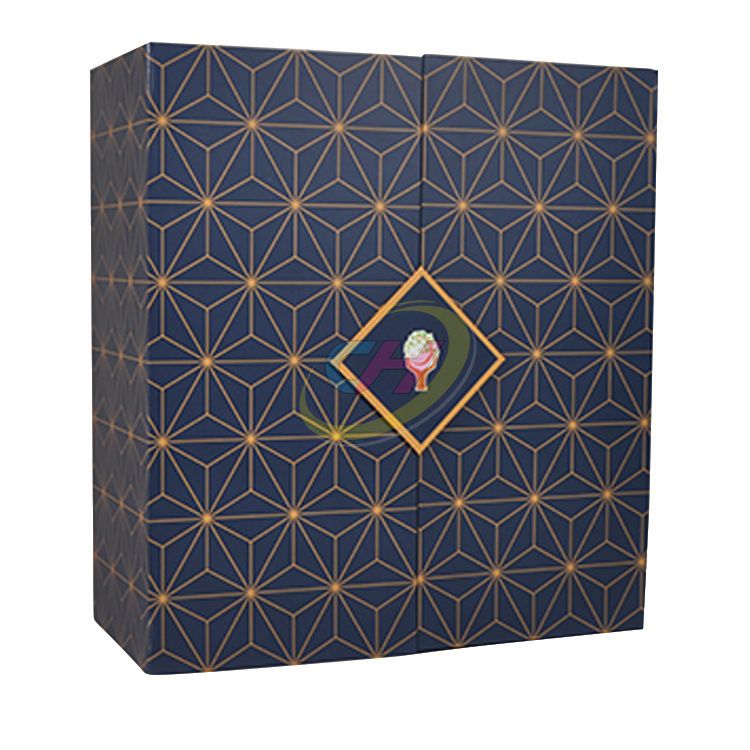 Luxury Blue-Gold Foldable Festive Gift Box (Premium Beauty/Hamper Collection)
