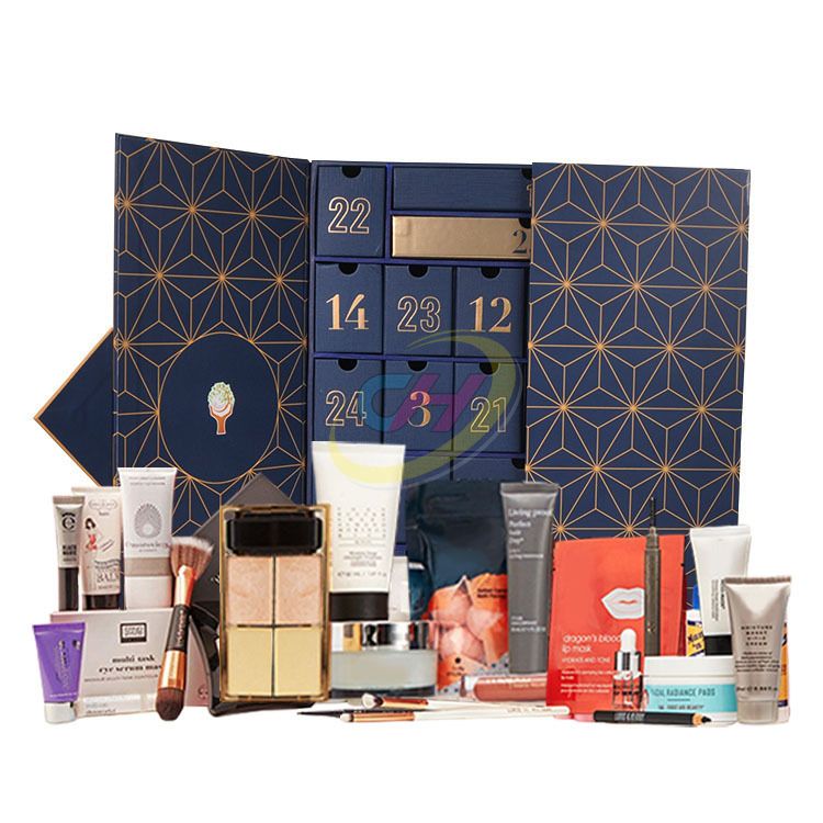 Luxury Blue-Gold Foldable Festive Gift Box (Premium Beauty/Hamper Collection)
