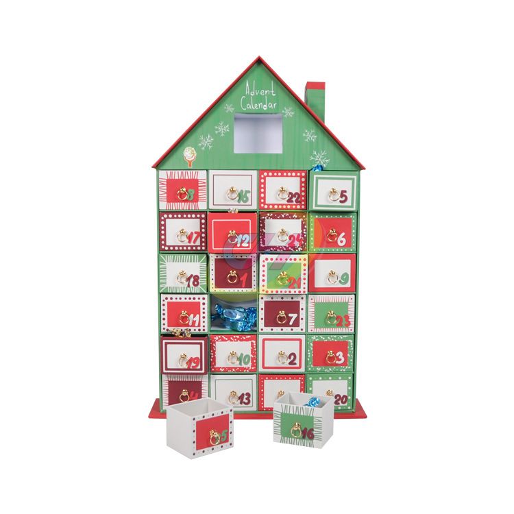 Christmas House-shaped Advent Calendar - Holiday Countdown Blind Box Decoration Gift Box