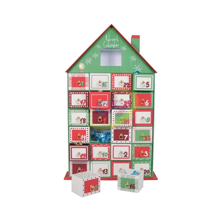 Christmas House-shaped Advent Calendar - Holiday Countdown Blind Box Decoration Gift Box