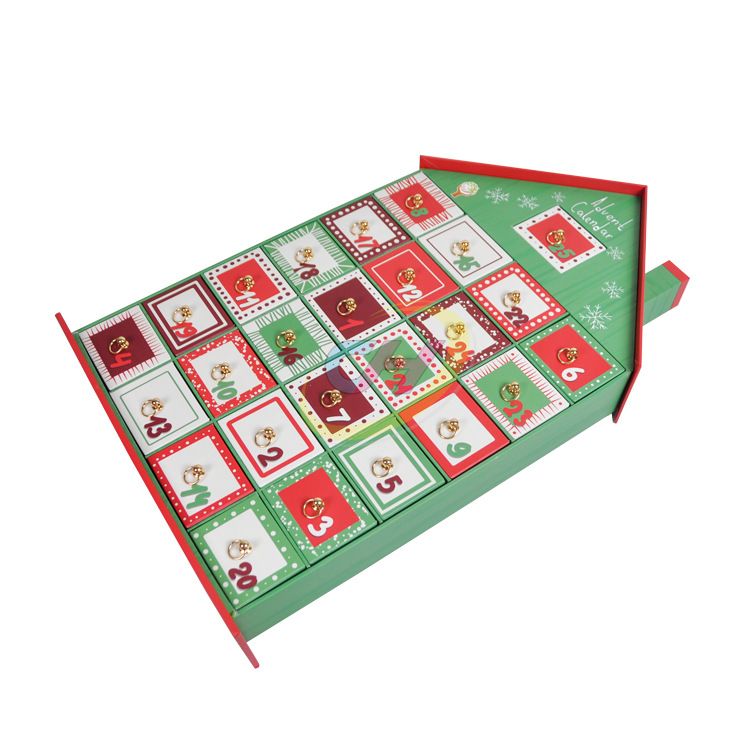 Christmas House-shaped Advent Calendar - Holiday Countdown Blind Box Decoration Gift Box