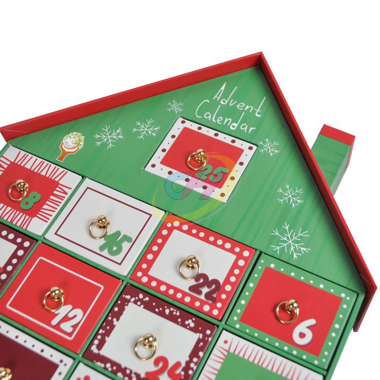 Christmas House-shaped Advent Calendar - Holiday Countdown Blind Box Decoration Gift Box