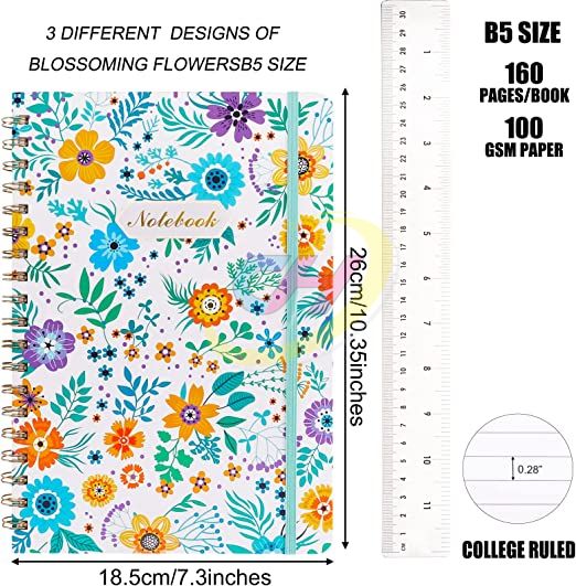 Custom Floral Spiral Notebook - Durable Decorative Journal for Daily Use