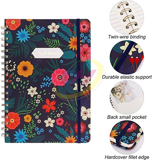 Custom Floral Spiral Notebook - Durable Decorative Journal for Daily Use