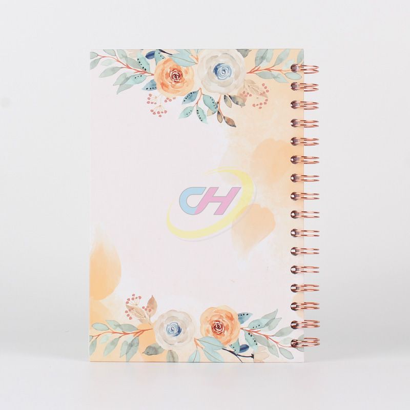 Pastel Floral Spiral Notebook - Matte Laminated CMYK Printed Journal