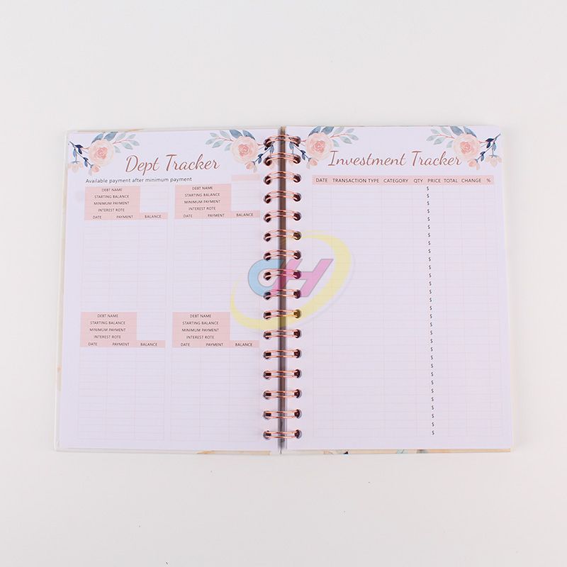 Pastel Floral Spiral Notebook - Matte Laminated CMYK Printed Journal