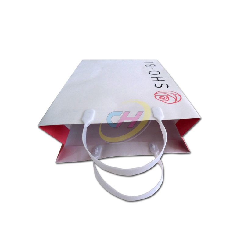 Custom Printed Reusable Branded Shopping Bag (White & Red Customizable)