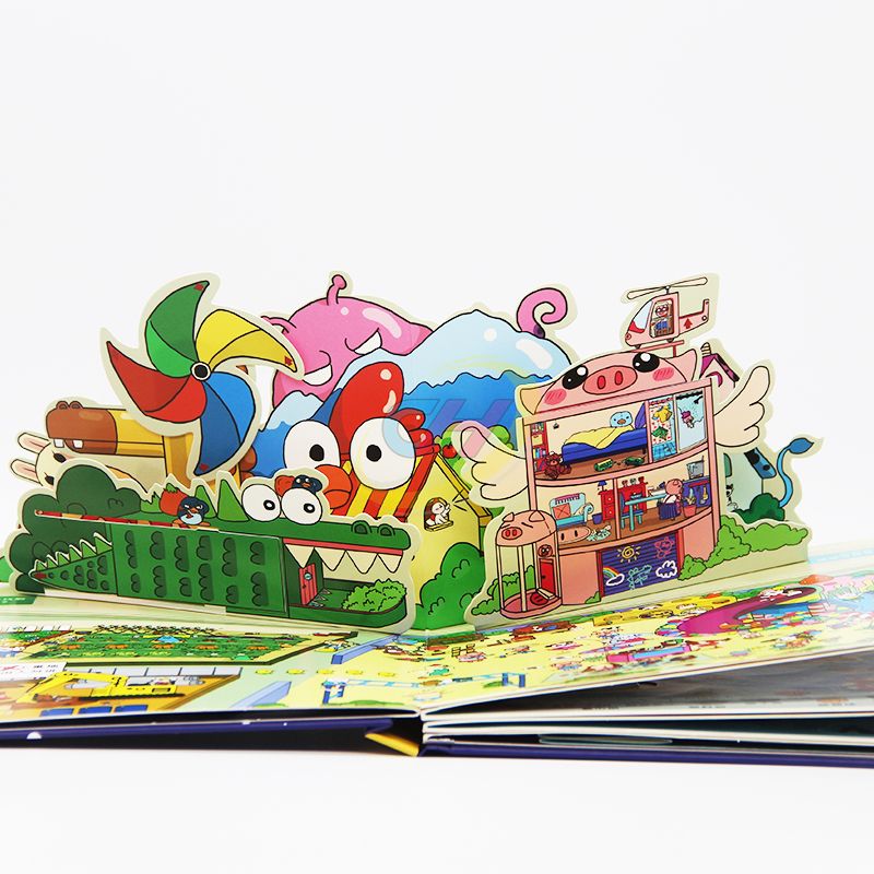 Cartoon Fun Animal 3D Pop-Up Book: Interactive Enlightenment Lift-the-Flap Book for 3-6 Years Old