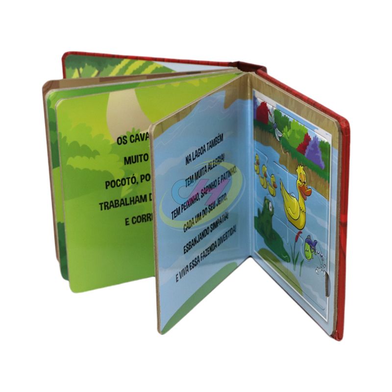 Custom Farm Theme Kids Board Book - Portuguese Early Education Interactive Book for Toddlers