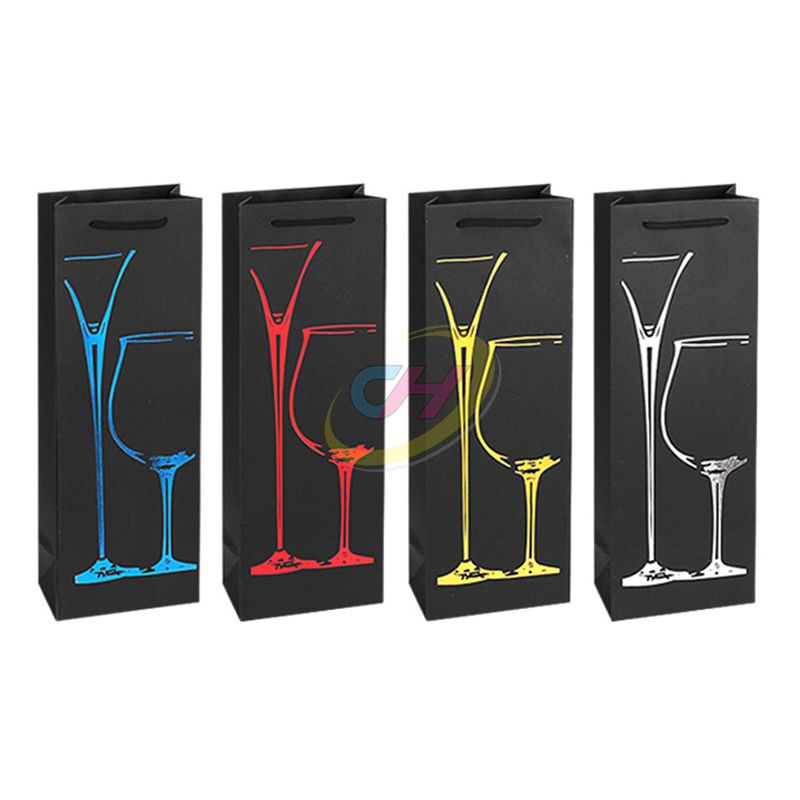 Artistic Line Black Gift Bag, Premium Handheld Shopping Bag, Holiday Gift Packaging Bag