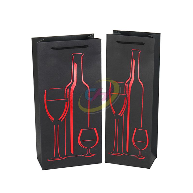 Artistic Line Black Gift Bag, Premium Handheld Shopping Bag, Holiday Gift Packaging Bag