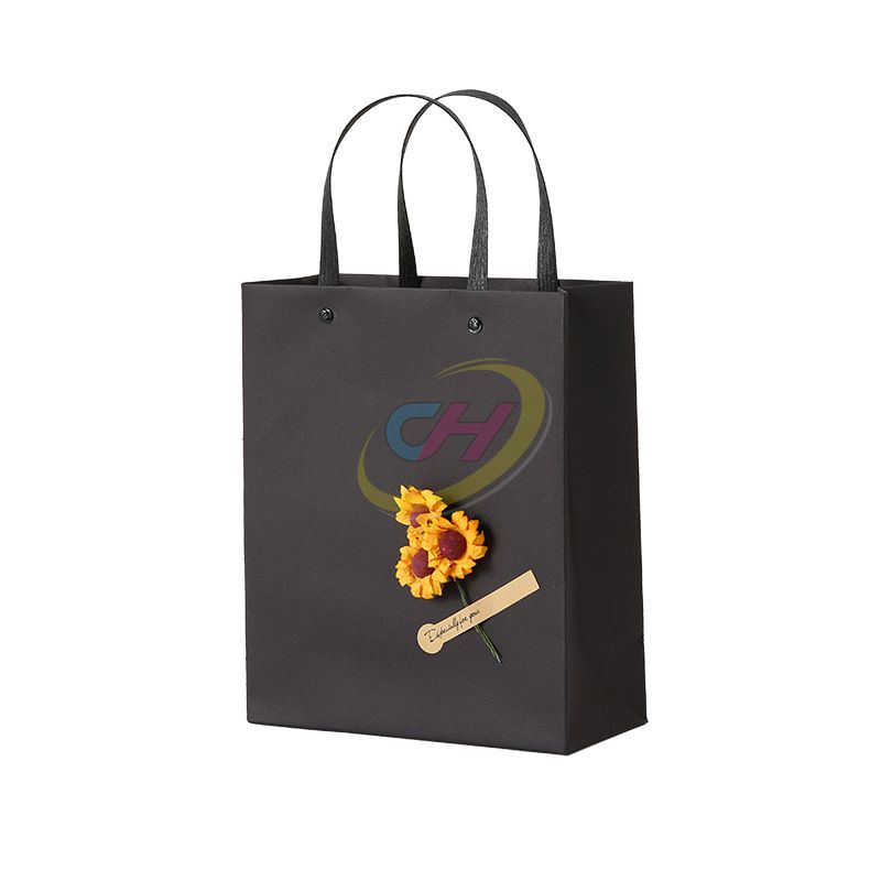 Minimalist Floral Kraft Paper Gift Bags - Reusable Eco-Friendly Gift Bags for Birthday & Everyday Gifting