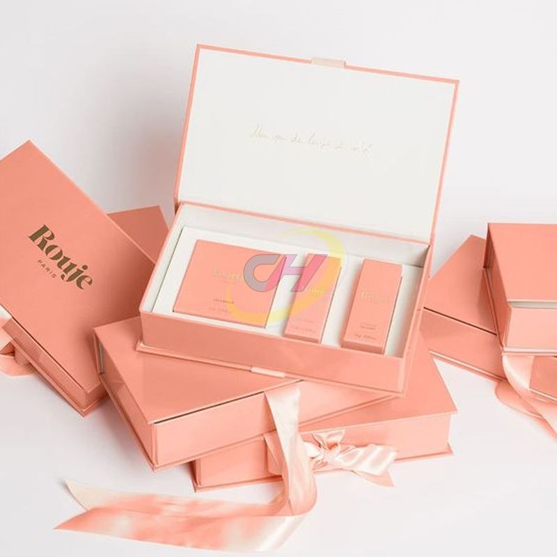 Light Pink Bowknot Folding Gift Box, Jewelry & Cosmetic Storage Box, Exquisite Gift Packaging Box
