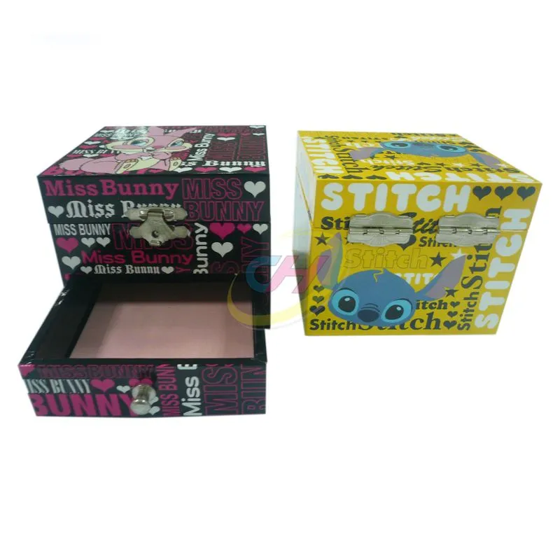 Cartoon Print Drawer Storage Box - Multi-layer Desktop Stationery & Jewelry Organizer