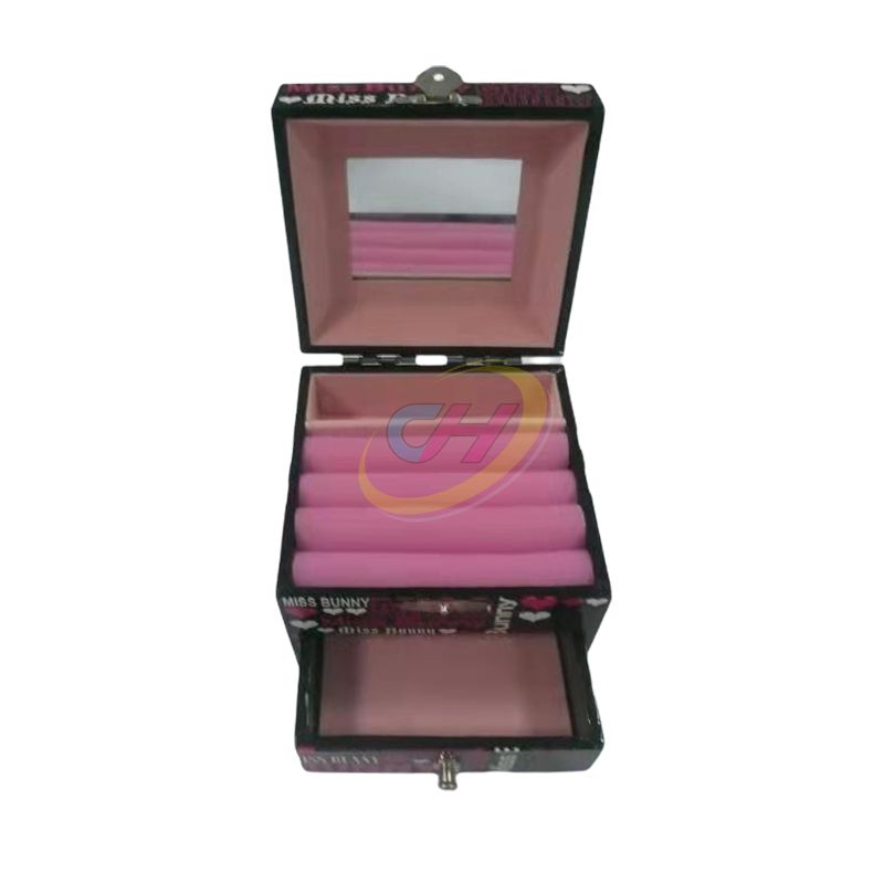 Cartoon Print Drawer Storage Box - Multi-layer Desktop Stationery & Jewelry Organizer