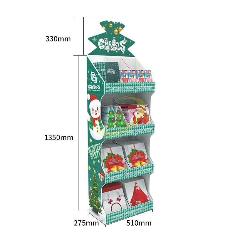 Christmas Themed Multi-Layer Paper Display Stand
